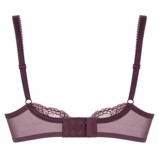 Yklingerie Plum Floral Lace Underwire Padded Bra