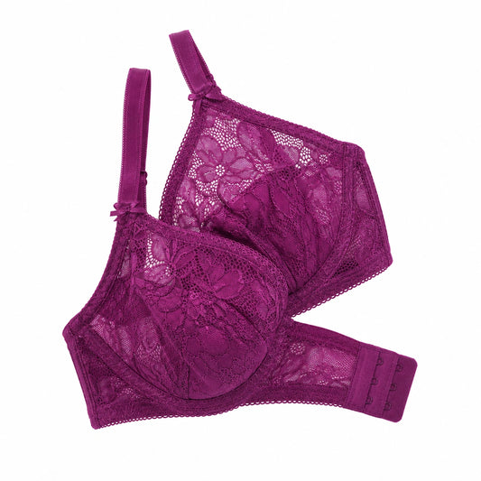 Yklingerie Magenta Lace Underwire Padded Bra
