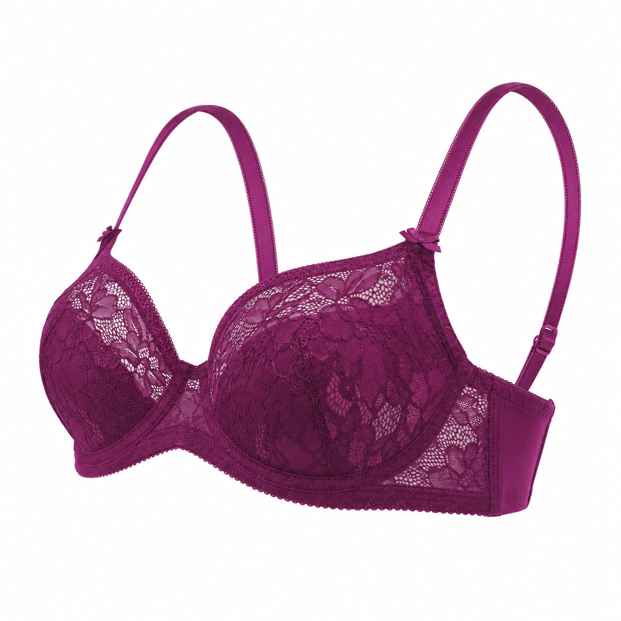 Yklingerie Magenta Lace Underwire Padded Bra