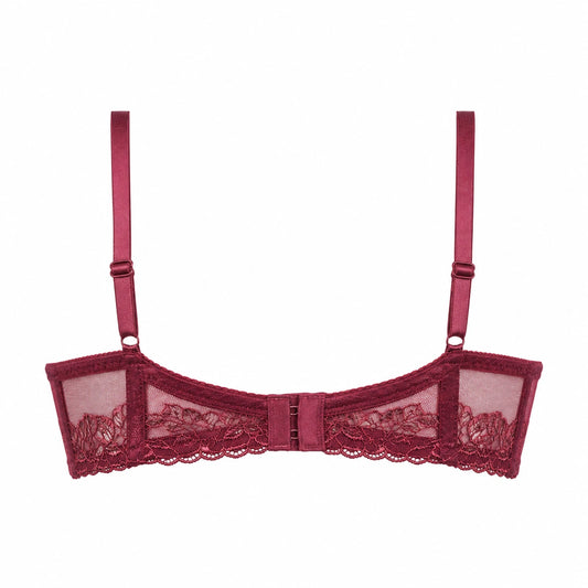 Yklingerie Burgundy Floral Lace Unlined Underwire Bra