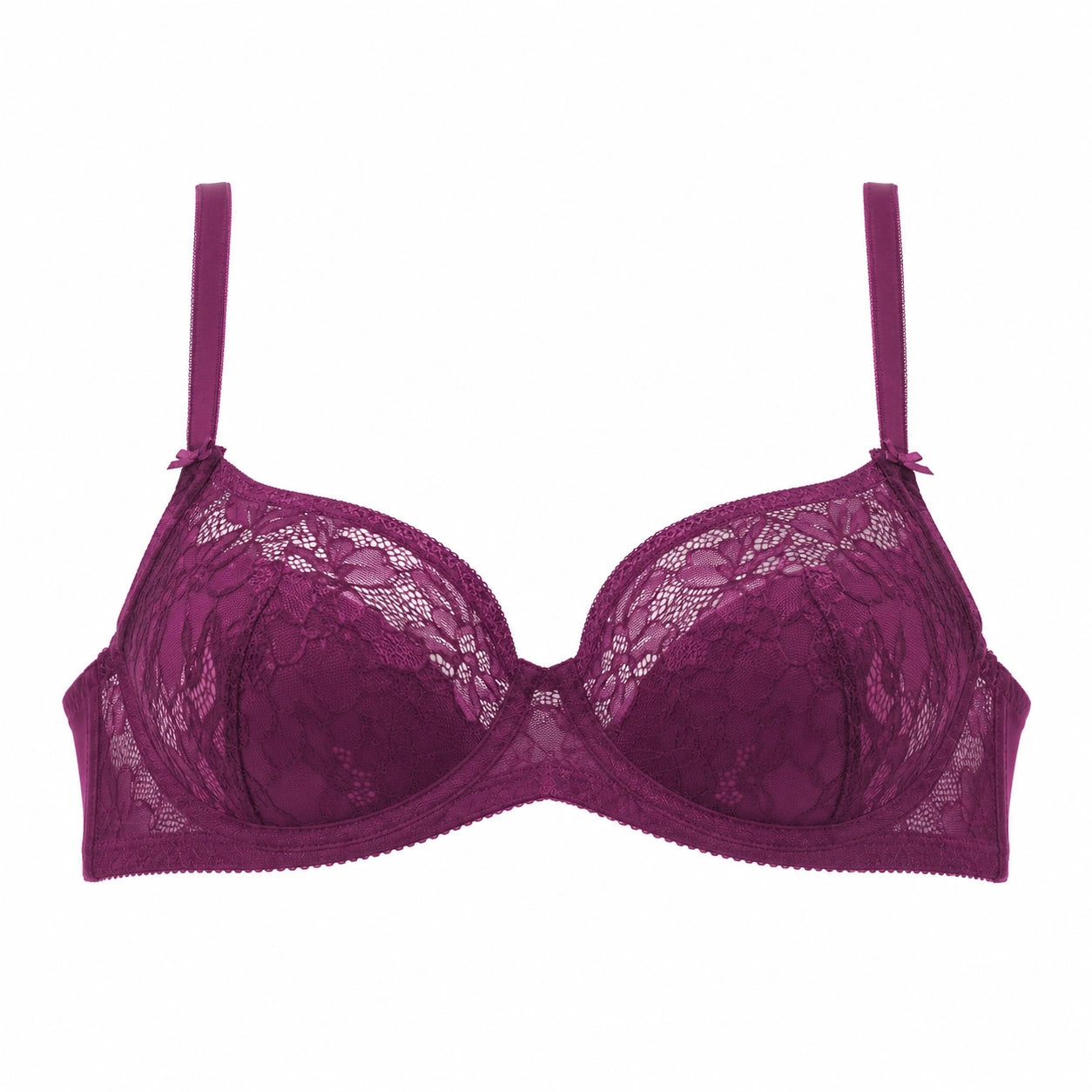 Yklingerie Magenta Lace Underwire Padded Bra