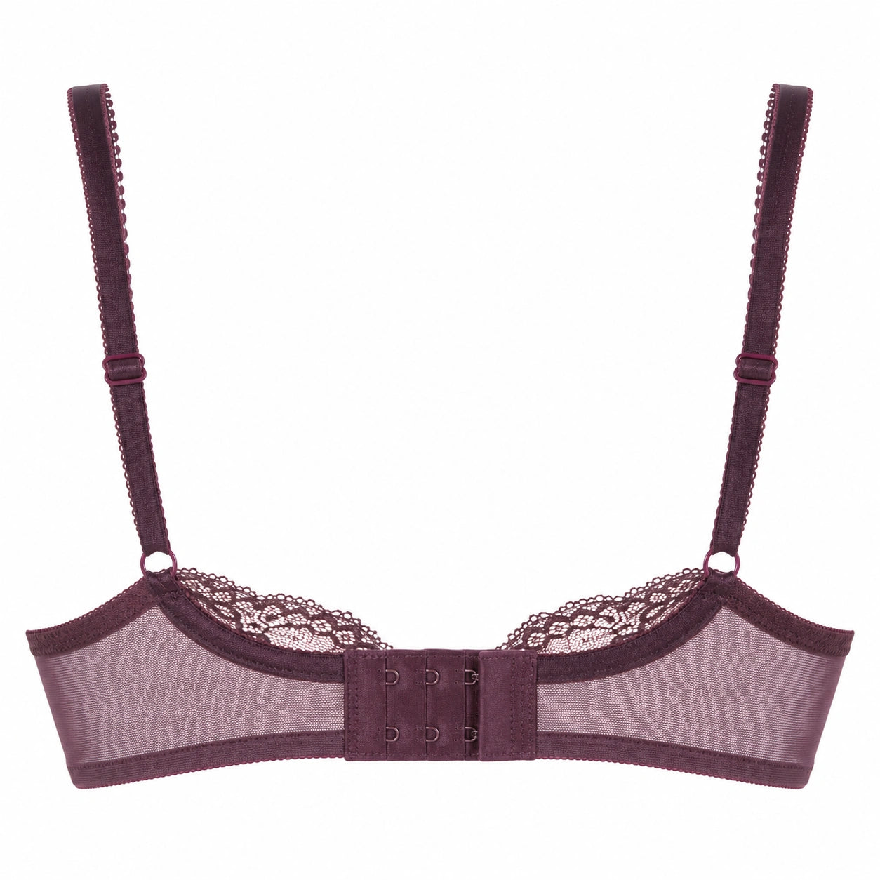 Yklingerie Plum Floral Lace Underwire Padded Bra